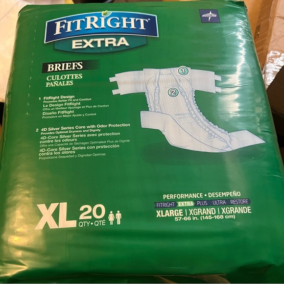 Medline FitRight Ultra Adult Unisex Briefs Diapers - 20 Count XL - Picture 1 of 6